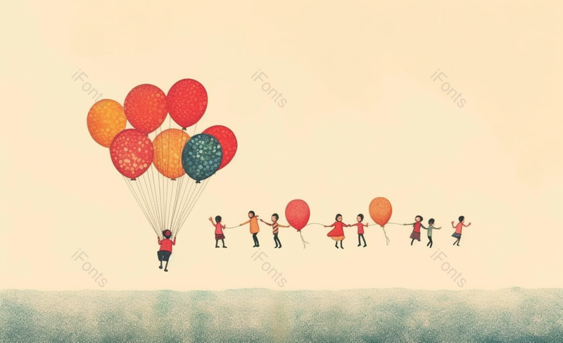 可爱风开心跳跃的孩子们儿童节插画黄底,插画/手绘图,插画/手绘图库,插画/手绘图下载,插画/手绘